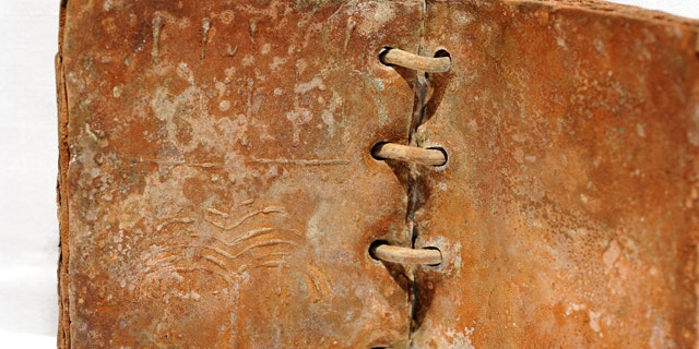 This artifact was one of 70 ring-bound books, or codices, made of lead and copper that was part of a secret hoard of ancient sealed books found in Jordan.