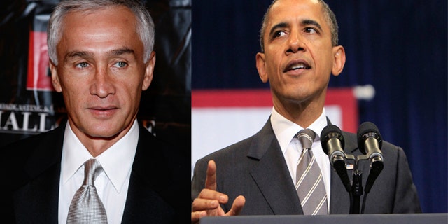 (Left) Jorge Ramos, Univision Anchor, and (Right) President Barack Obama.
