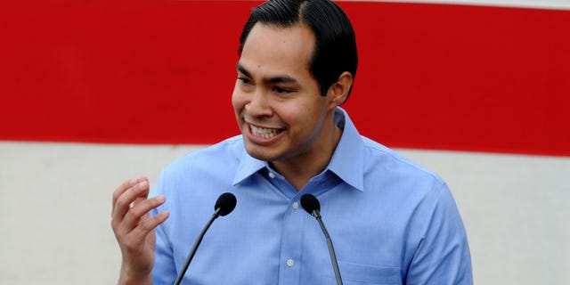 INDIANOLA, IOWA - SEPTEMBER 15: San Antonio Mayor Julian Castro speaks at the 36th Annual Harkin Steak Fry on September 15, 2013 in Indianola, Iowa. Sen. Harkin's Democratic fundraiser is one of the largest in Iowa each year. (Photo by Steve Pope/Getty Images)