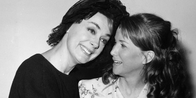 Dec. 22, 1963: actress and writer June Havoc, left, embraces actress Julie Harris after the premiere of "Marathon 33" at Anta Playhouse in New York City.