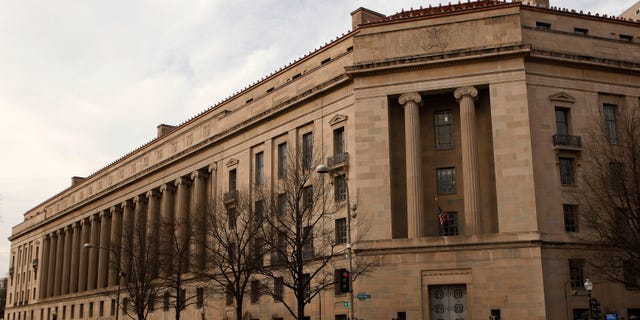 The Justice Department building is seen in Washington.