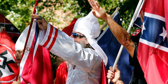 White supremacist-affiliated protesters gathered in Virginia in 2007, touching off international outrage. (Associated Press)