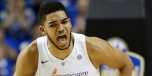Karl-Anthony Towns during the Southeastern Conference tournament game in Nashville, Tenn. on March 15, 2015.