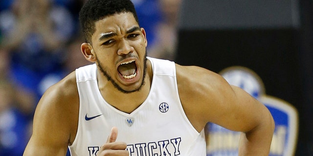 Karl-Anthony Towns during the Southeastern Conference tournament game in Nashville, Tenn. on March 15, 2015.