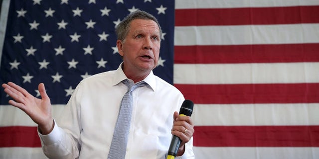 ROCKVILLE, MD - APRIL 25: Republican presidential candidate and Ohio Governor John Kasich speaks during a campaign event April 25, 2016 in Rockville, Maryland. Governor Kasich continued to seek for his party��s nomination for the general election. (Photo by Alex Wong/Getty Images)