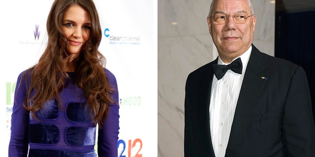 Katie Holmes, left, was reportedly spotted spending time with Colin Powell.