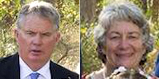 Peter Miles (left) is accused of killing his wife Cynda (right), his daughter and his four grandchildren.