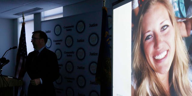 A picture of missing person Kaylee Sawyer is displayed on Tuesday, July 26, 2016.