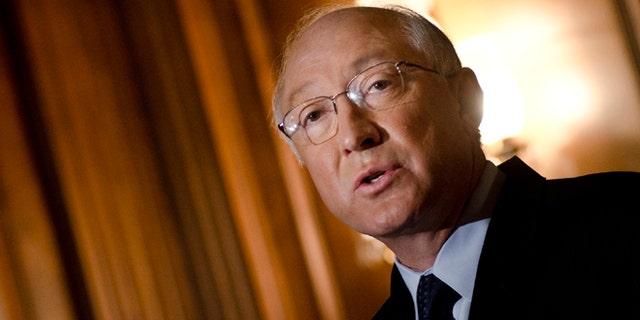 WASHINGTON, DC - MAY 05: Ken Salazar speaks during the National Museum of the American Latino final report press conference at the U.S. Capital Mansfield Room on May 5, 2011 in Washington, DC. (Photo by Kris Connor/Getty Images)