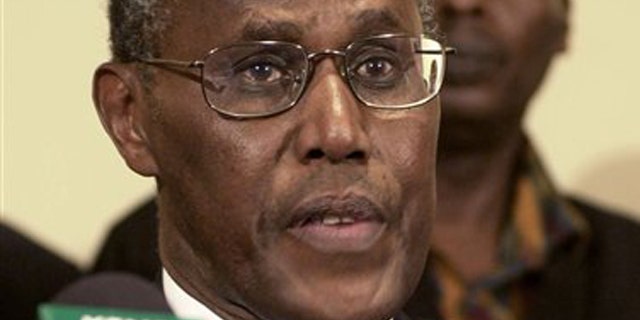 FILE - Former Kenyan Vice President George Saitoti addresses a news conference in Nairobi hours after being fired.