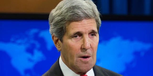 FILE: July 28, 2014: Secretary of State John Kerry speaks at the State Department in Washington, D.C.