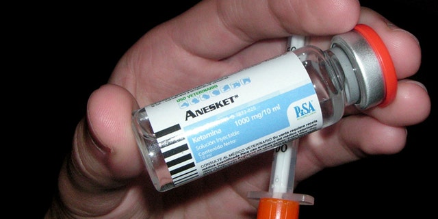 A vial of ketamine anaesthetic.