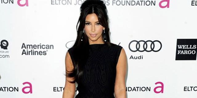 February 26, 2012: Television personality Kim Kardashian arrives at the 20th annual Elton John AIDS Foundation Academy Awards Viewing Party in West Hollywood, California.
