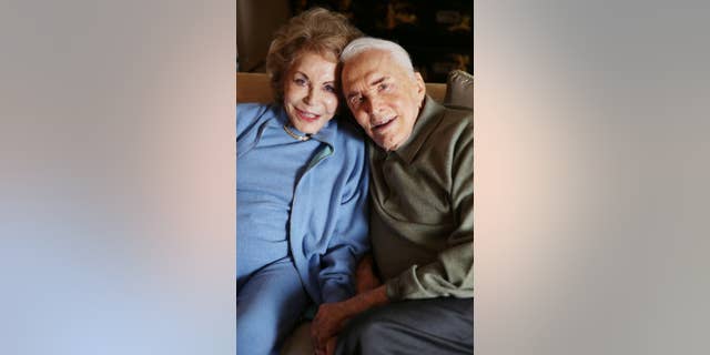 Kirk Douglas and his wife Anne on December 5, 2014.