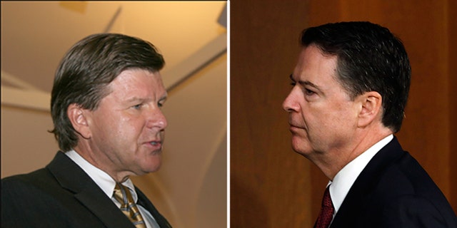 Michael Kortan, left, is leaving the FBI, after previously serving under James Comey and Robert Mueller.