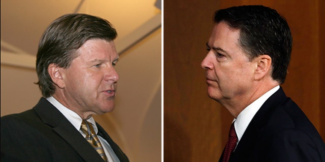 Michael Kortan, left, is leaving the FBI, after previously serving under James Comey and Robert Mueller.