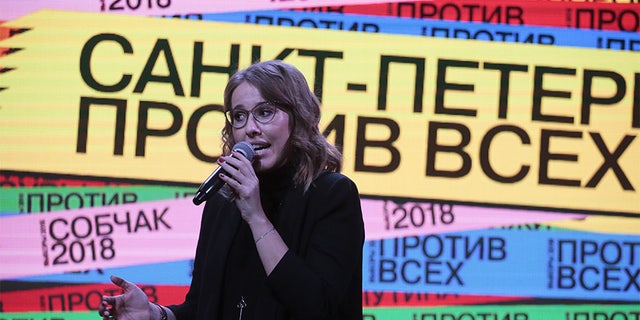 Russian celebrity TV host Ksenia Sobchak hopes to challenge Russian President Vladimir Putin in the March 18 presidential election.