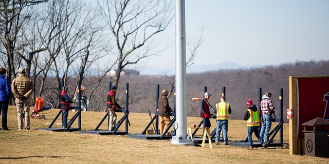 The Liberty University shooting team holds their first competition vs. James Madison University on at the new Liberty Mountain Gun Club on February 3, 2018.