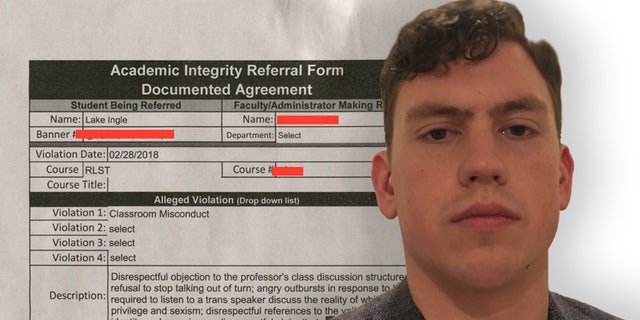 Indiana University of Pennsylvania student, Lake Ingle, was barred from class for speaking as a man and refuting his professor's claims.
