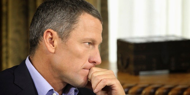 In this Monday, Jan. 14, 2013, file photo provided by Harpo Studios Inc., Lance Armstrong listens as he is interviewed by talk show host Oprah Winfrey during taping for the show "Oprah and Lance Armstrong: The Worldwide Exclusive" in Austin, Texas.