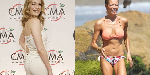 LeAnn Rimes thought she was fat before her drastic weight loss (right). Reuters/X17 Online