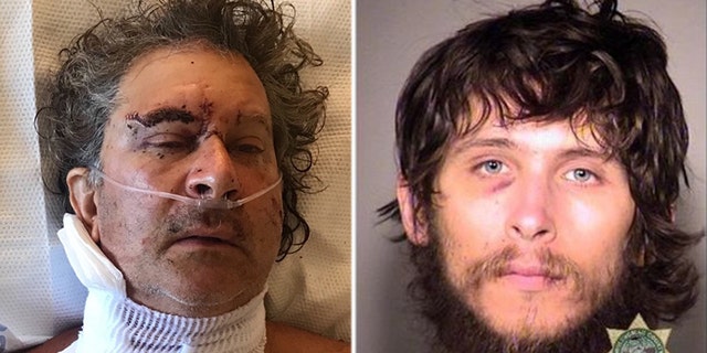 Kasey Lebechuck, left, was reportedly stabbed 17 times after telling Todd Schneider, right, he couldn't camp out in his Portland, Oregon, neighborhood.