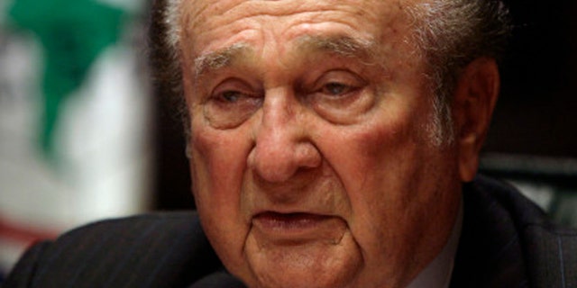 Nicolás Leoz speaks during a press conference in Asuncion, Friday, May 8, 2009. (AP Photo/Jorge Saenz)