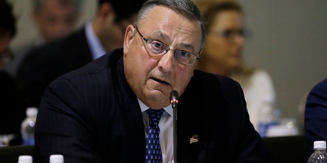 FILE - In this Aug. 29, 2016 file photo, Maine Gov. Paul LePage speaks during a conference of New England's governors and eastern Canada's premiers to discuss closer regional collaboration, in Boston. Maineââ¬â¢s Democratic Secretary of State Matt Dunlap says LePageââ¬â¢s recent behavior has caused outrage but that doesnââ¬â¢t mean he canââ¬â¢t keep performing as governor. Critics want to punish LePage for an obscenity-laden voicemail and threats directed at a legislator. (AP Photo/Elise Amendola, File)