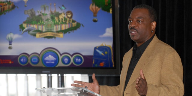 June 19, 2012. LeVar Burton introducing the all new Reading Rainbow adventure app to the media, publishers and parents at the "Reading Rainbow Relaunch" event in New York.