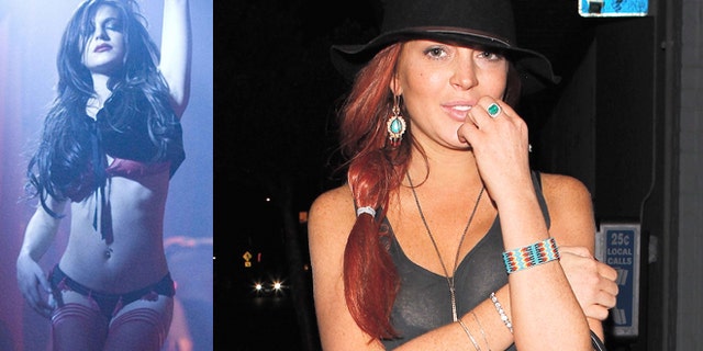 Lindsay Lohan in the 2007 film "I Know Who Killed Me," right, and Lohan in Los Angeles, left.