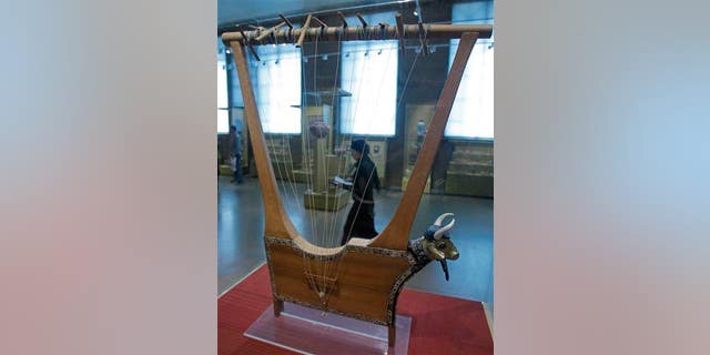 File photo of a lyre, this one on exhibition from the British Museum.