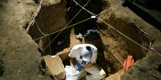Excavation in the Colosseum Chamber at the Capricorn Caves.
