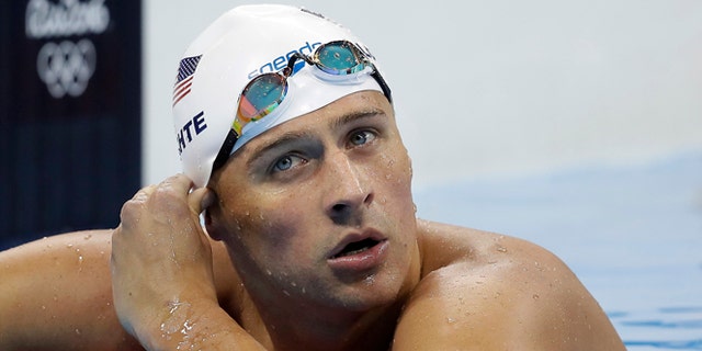Ryan Lochte on Aug. 9, 2016 during the swimming competitions at the 2016 Summer Olympics, in Rio de Janeiro, Brazil.
