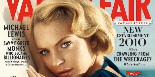 Lindsay Lohan is on the cover of the October issue of Vanity Fair.