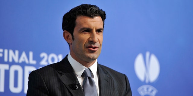 Luís Figo on April 11, 2014 in Nyon, Switzerland.