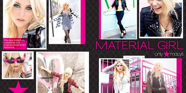 The Material Girl collection will be available exclusively at Macys stores.