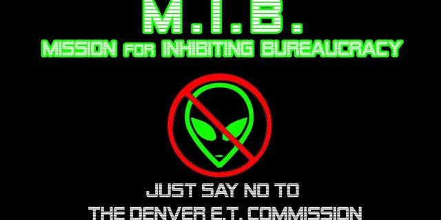 An image on the Facebook group for the Mission for Inhibiting Beaurocracy explains its mission: preventing what it views is a frivolous vote on alien life.