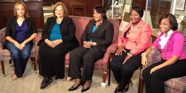 From Left to Right: Jennifer King 26,Grand Niece, Alveda C. King 61, Niece, Bernice A. King 48, Daughter, Angela Farris Watkins, 47, Niece, Farris Watkins 14, Grand Niece