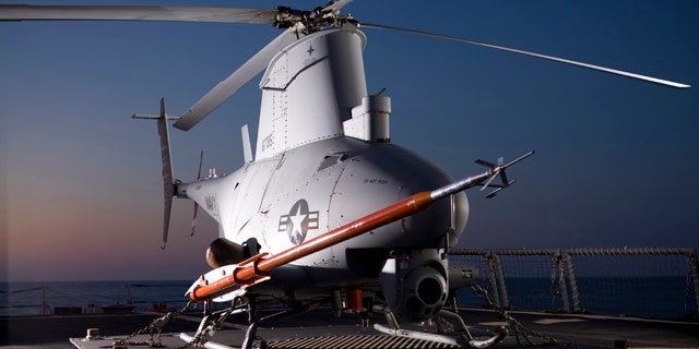 An MQ-8B Fire Scout onboard the USS McInerney.
