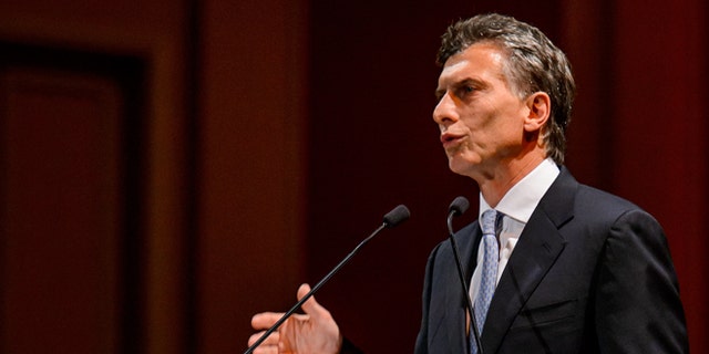 BUENOS AIRES, ARGENTINA - SEPTEMBER 6:  Buenos Aires Mayor Mauricio Macri delivers his speech during the opening ceremony of the 125th session of the International Olympic Committee (IOC) on September 6, 2013 at Teatro Colon in Buenos Aires, Argentina. IOC members will vote in Buenos Aires on September 7 to decide whether to award the 2020 Games to Istanbul, Madrid or Tokyo.  (Photo by Fabrice Coffrini-Pool/GettyImages)