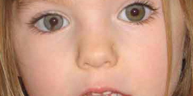 Missing British toddler Madeleine McCann is seen here in a 2007 photo that seeks to bring attention to the distinctive dark "smudge" within the iris of her right eye.