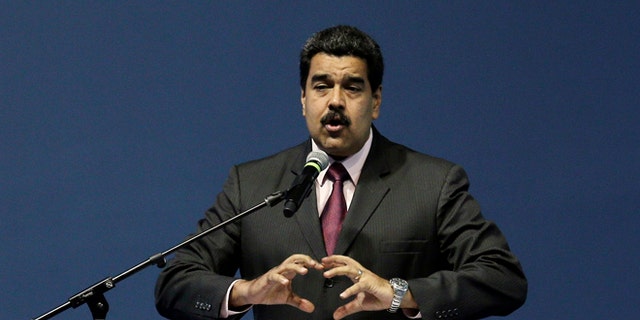 Venezuela's President Maduro during the opening of the third United Nations Habitat Conference, in Quito, Ecuador, Oct. 17, 2016.