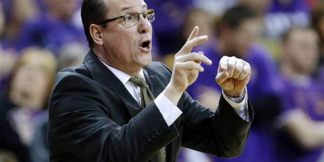 FILE - In this Feb. 8, 2014 file photo, Wichita State head coach Gregg Marshall directs his team during the second half of an NCAA college basketball game against Northern Iowa, in Cedar Falls, Iowa. Gregg Marshall didn't learn on the knee of Mike Krzyzewski or Bob Knight. He didn't get his start at UCLA or Kentucky. No, the Wichita State coach cut his teeth at places like Randolph-Macon, Belmont Abbey and the College of Charleston, giving a unique twist to his story of success. (AP Photo/Charlie Neibergall, File)