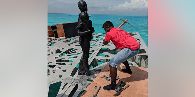 The Coralarium was designed by British artist Jason deCaires Taylor and allowed guests at the island hotel to swim from the shore to the underwater gallery