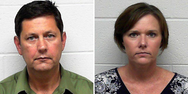 These photos, provided by the Obion County Sheriff's Department, show Edward Mallonee, left, and his alleged mistress, Shelly Moran, right. The two are accused of plotting to kill Mallonee's wife, Cathy, while she was on a church trip to Honduras.