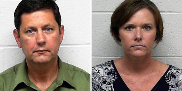 These photos, provided by the Obion County Sheriff's Department, show Edward Mallonee, left, and his alleged mistress, Shelly Moran, right. The two are accused of plotting to kill Mallonee's wife, Cathy, while she was on a church trip to Honduras.
