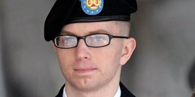 March 15, 2012: Army Pfc. Bradley Manning departs a courthouse in Fort Meade, Md. (AP)
