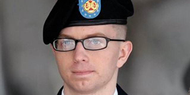 March 15, 2012: Army Pfc. Bradley Manning departs a courthouse in Fort Meade, Md. (AP)