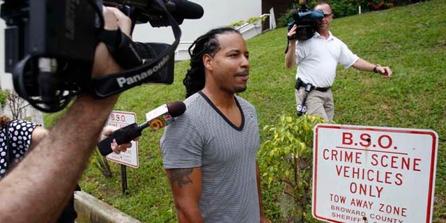 Former World Series MVP Manny Ramirez leaves the Broward County Jail in Ft. Lauderdale, Fla., Tuesday, Sept. 13, 2011. Ramirez was released from jail after authorities arrested him for allegedly slapping his wife during a dispute at their South Florida home. (AP Photo/Hans Deryk)
