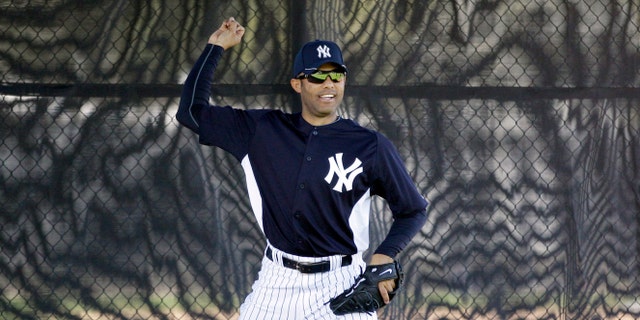 Feb. 20, 2012: New York Yankees' Mariano Rivera practices at baseball spring training in Tampa, Fla. (AP)